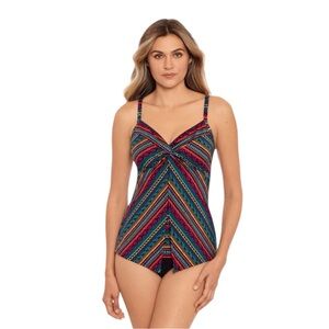 Miraclesuit Raya De Sol‎ Tankini Top Women’s 14 NWT Underwire Control NWT